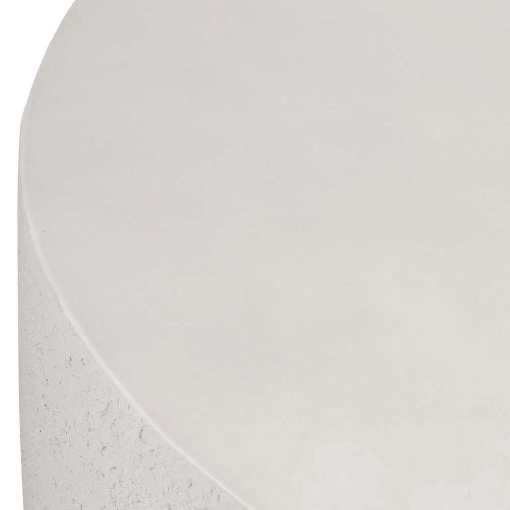 Lucienne Modern Classic White Concrete Round Outdoor Coffee Table|