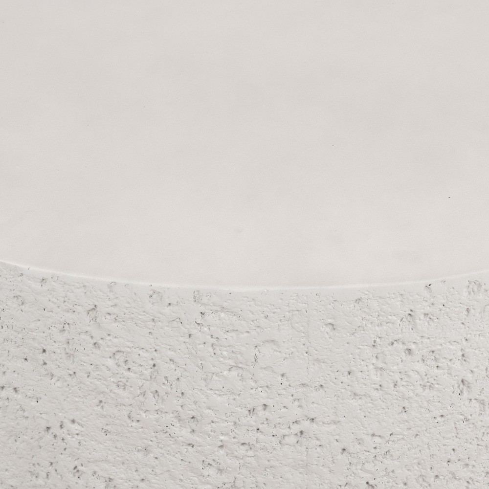 Lucienne Modern Classic White Concrete Round Outdoor Coffee Table|