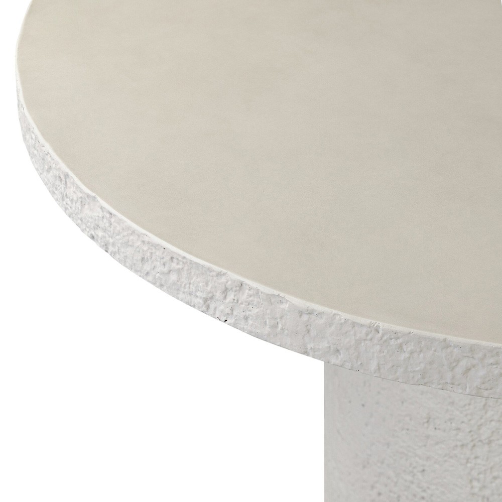 Lucienne Modern Classic White Concrete Round Outdoor Dining Table - 42"|