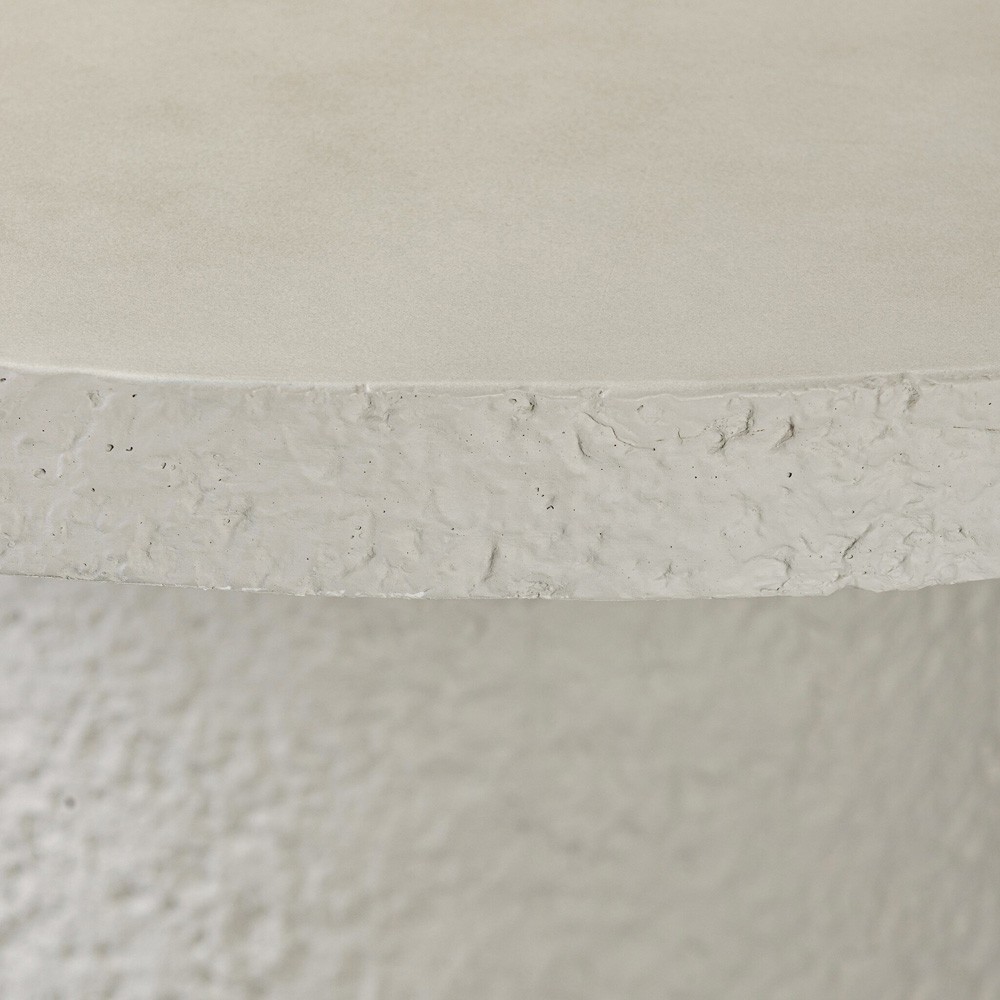 Lucienne Modern Classic White Concrete Round Outdoor Dining Table - 42"|