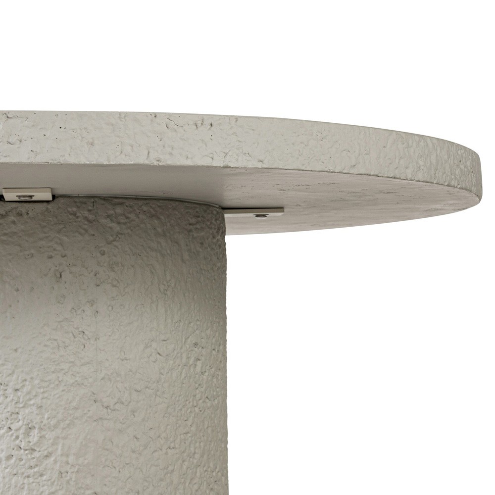 Lucienne Modern Classic White Concrete Round Outdoor Dining Table - 42"|