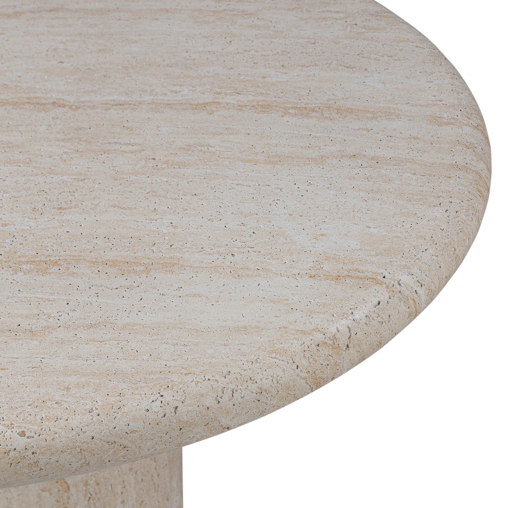 Regine Modern Classic Beige Concrete Round Outdoor Dining Table - 48"|