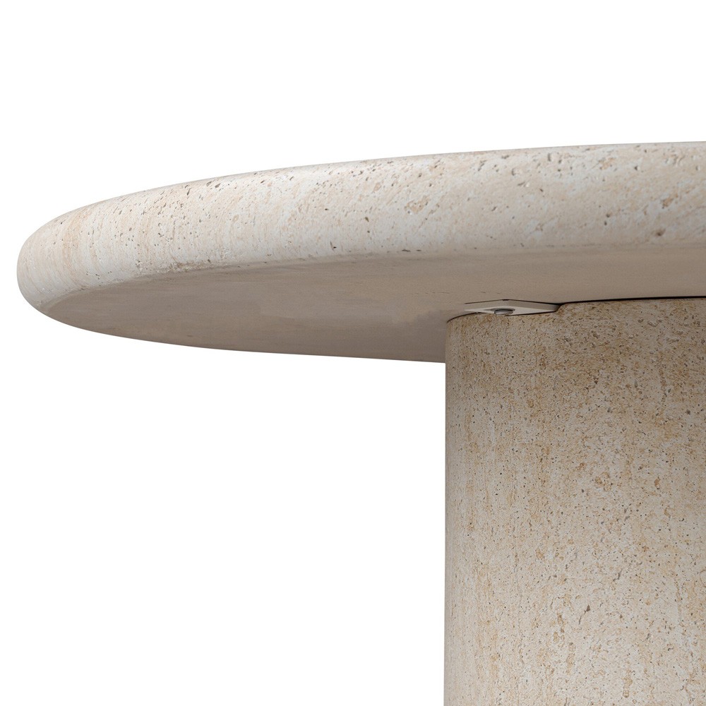 Regine Modern Classic Beige Concrete Round Outdoor Dining Table - 48"|