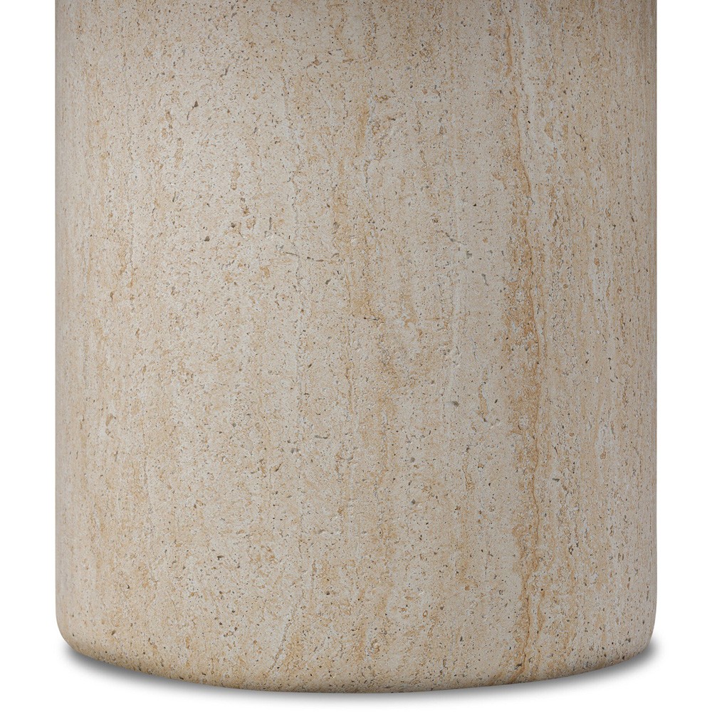 Regine Modern Classic Beige Concrete Round Outdoor Dining Table - 48"|