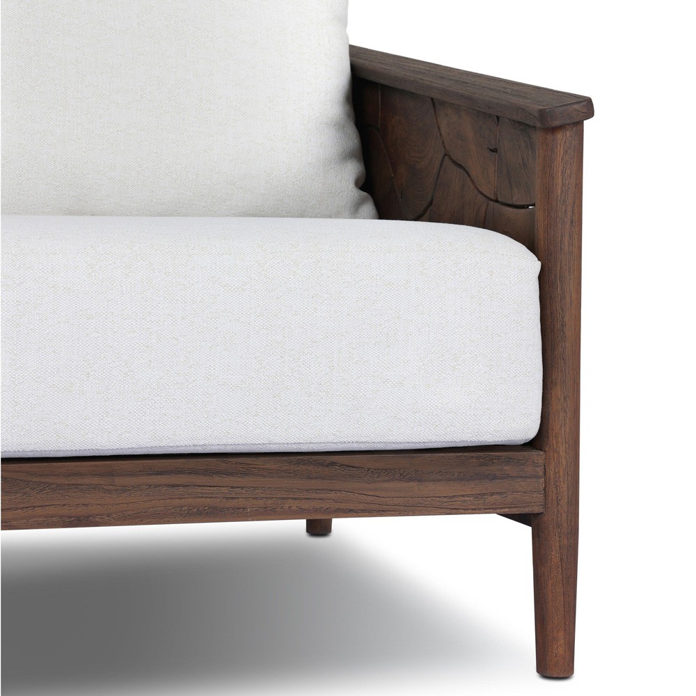 Ridge Rustic Lodge Dark Brown Teak Outdoor Lounge Arm Chair|