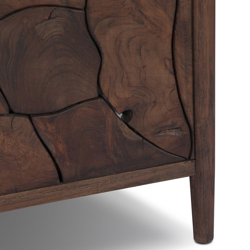 Ridge Rustic Lodge Dark Brown Teak Outdoor Lounge Arm Chair|