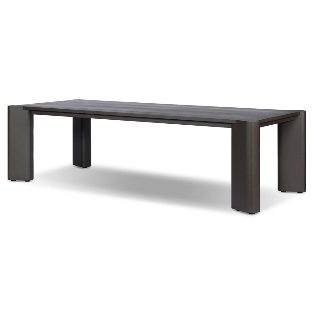 Soho Modern Classic Bronze Aluminum Rectangular Outdoor Dining Table - 106"|