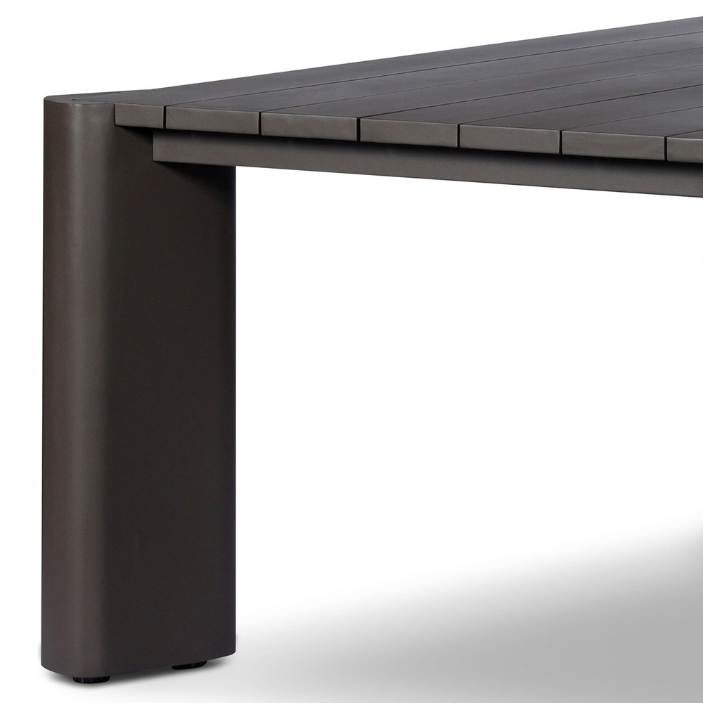 Soho Modern Classic Bronze Aluminum Rectangular Outdoor Dining Table - 106"|