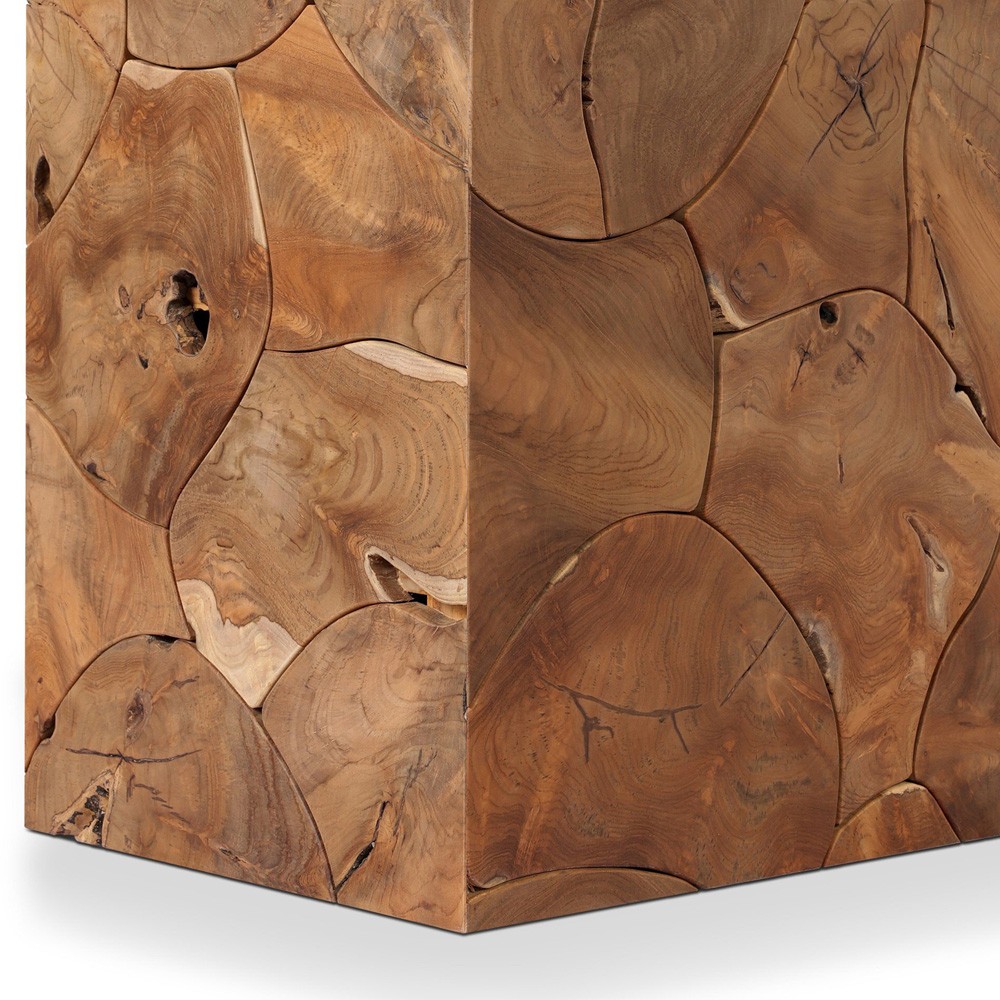 Thorn Coastal Beach Brown Teak Rectangular Outdoor Console Table|