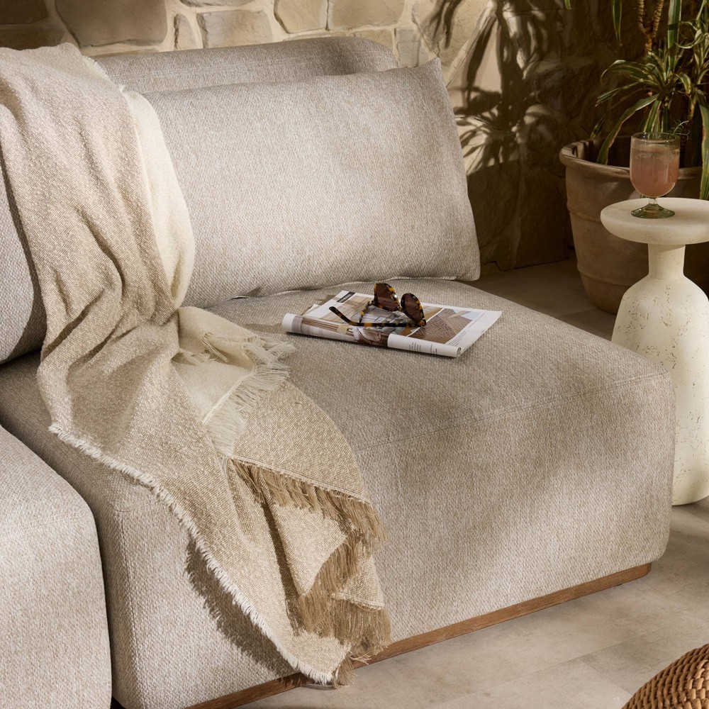 Adler Modern Grey Upholstered 4-Piece Outdoor Sectional - Right