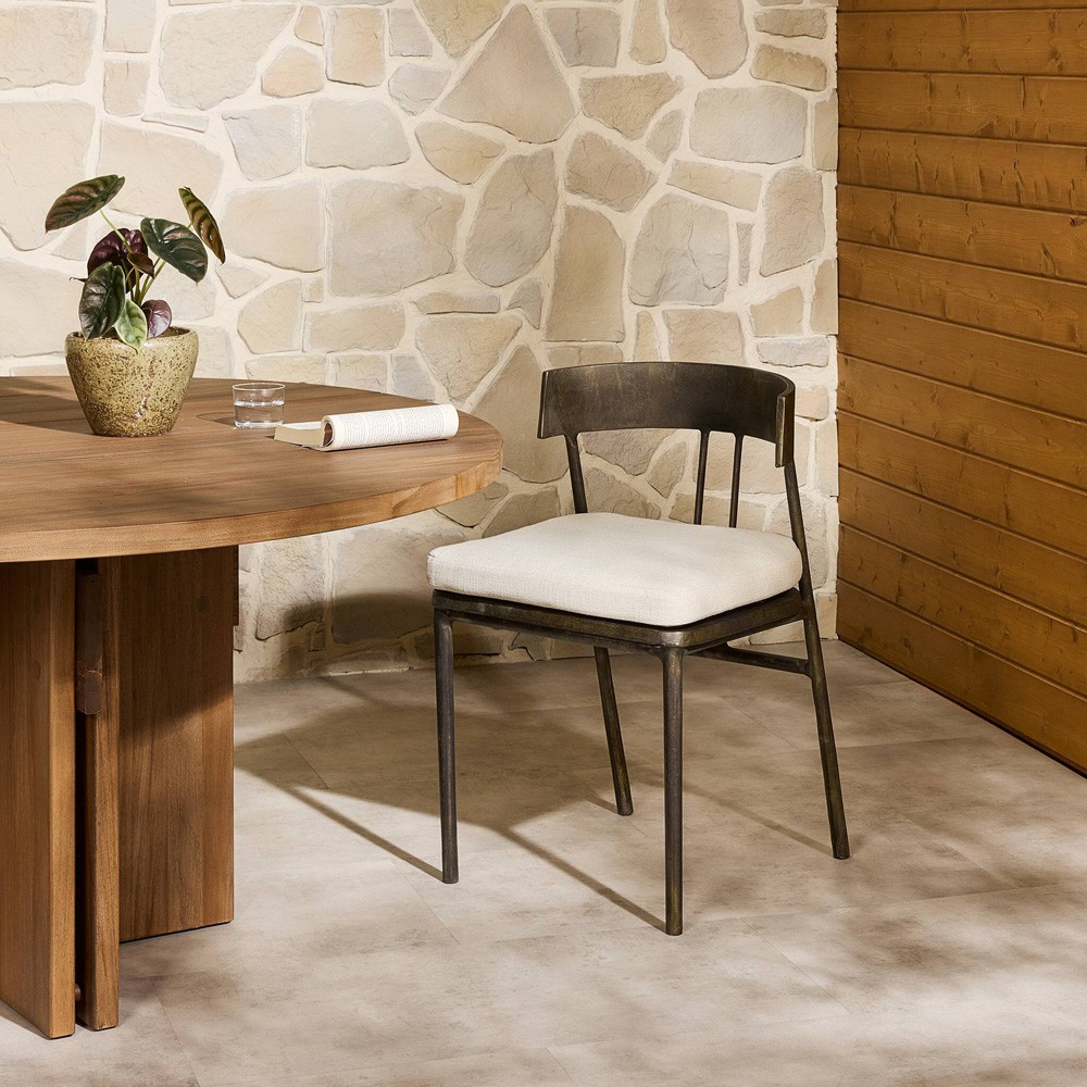 Cosan Modern Classic Bronze Aluminum Outdoor Dining Chair | Kathy