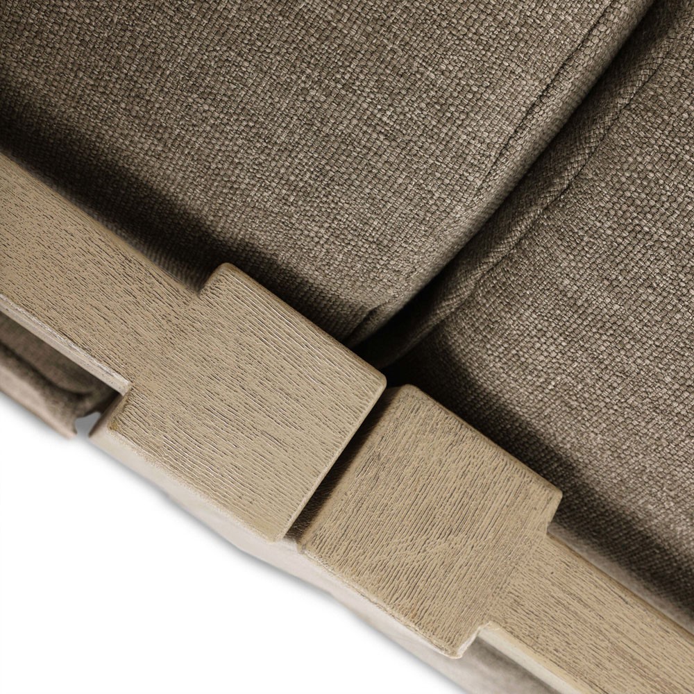 Laskin Modern Classic Brown Teak Corner Outdoor Sectional - 124"|