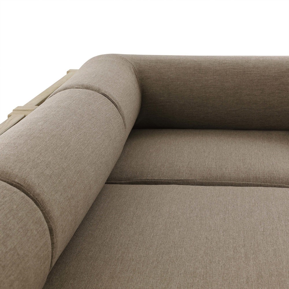 Laskin Modern Classic Brown Teak Corner Outdoor Sectional - 124"|