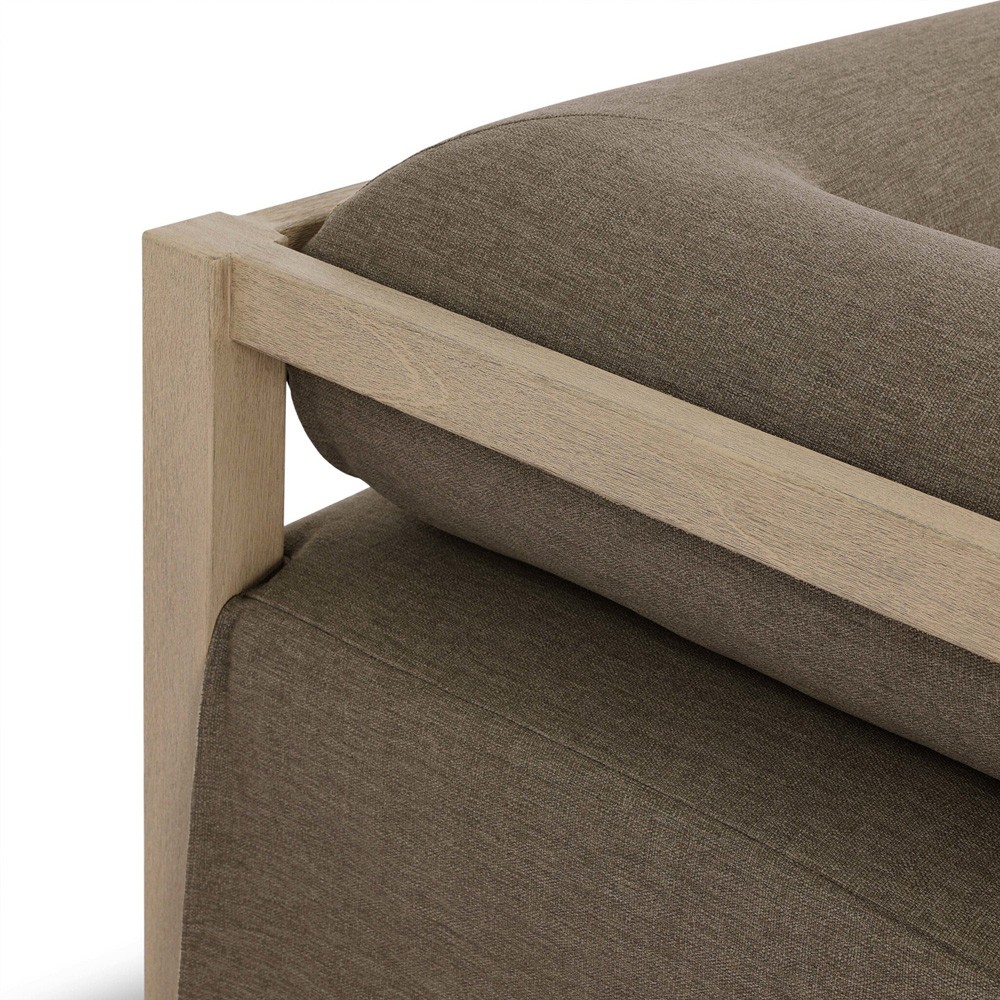 Laskin Modern Classic Brown Teak Corner Outdoor Sectional - 124"|