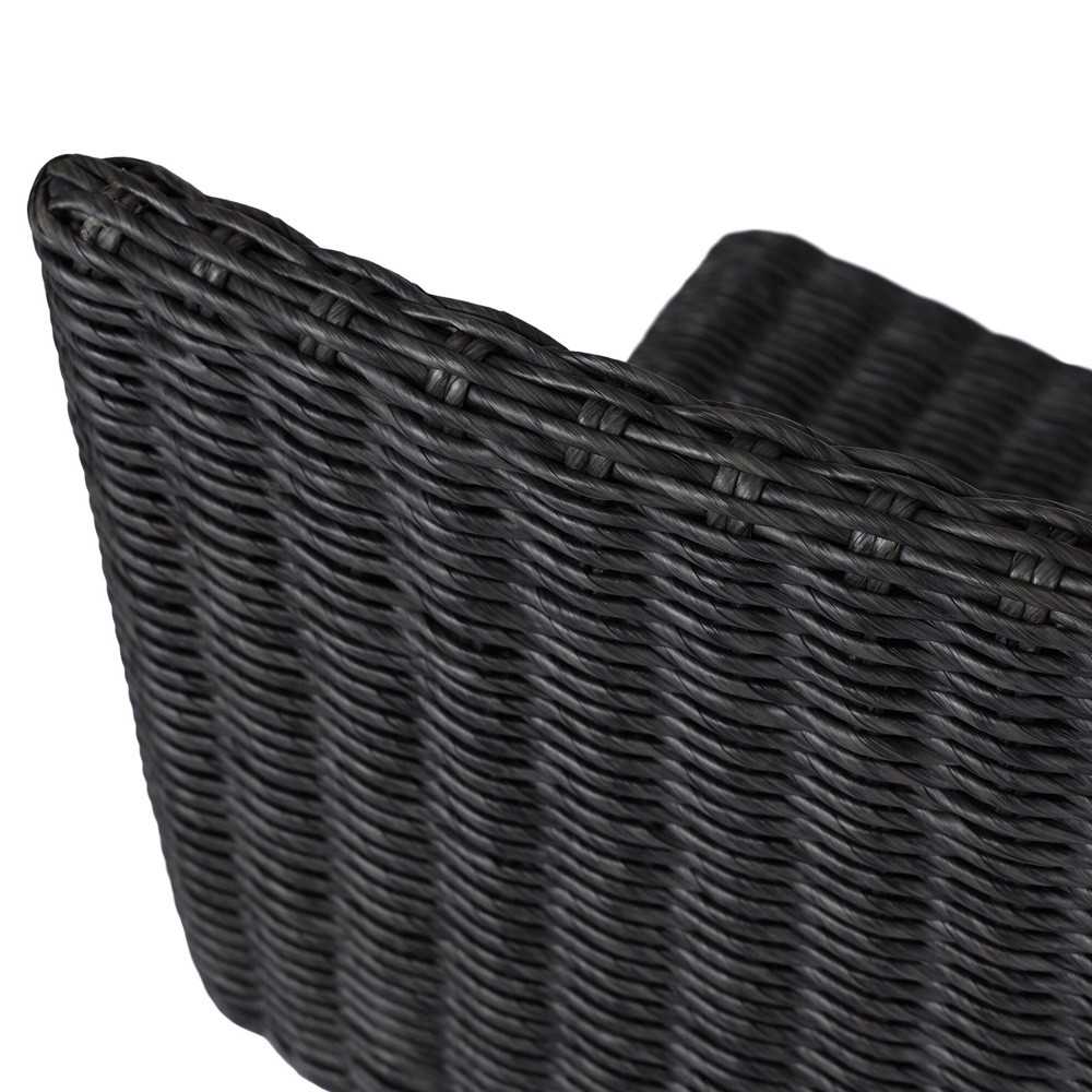 Worley Modern Classic Vintage Coal Woven Outdoor Dining Chair|