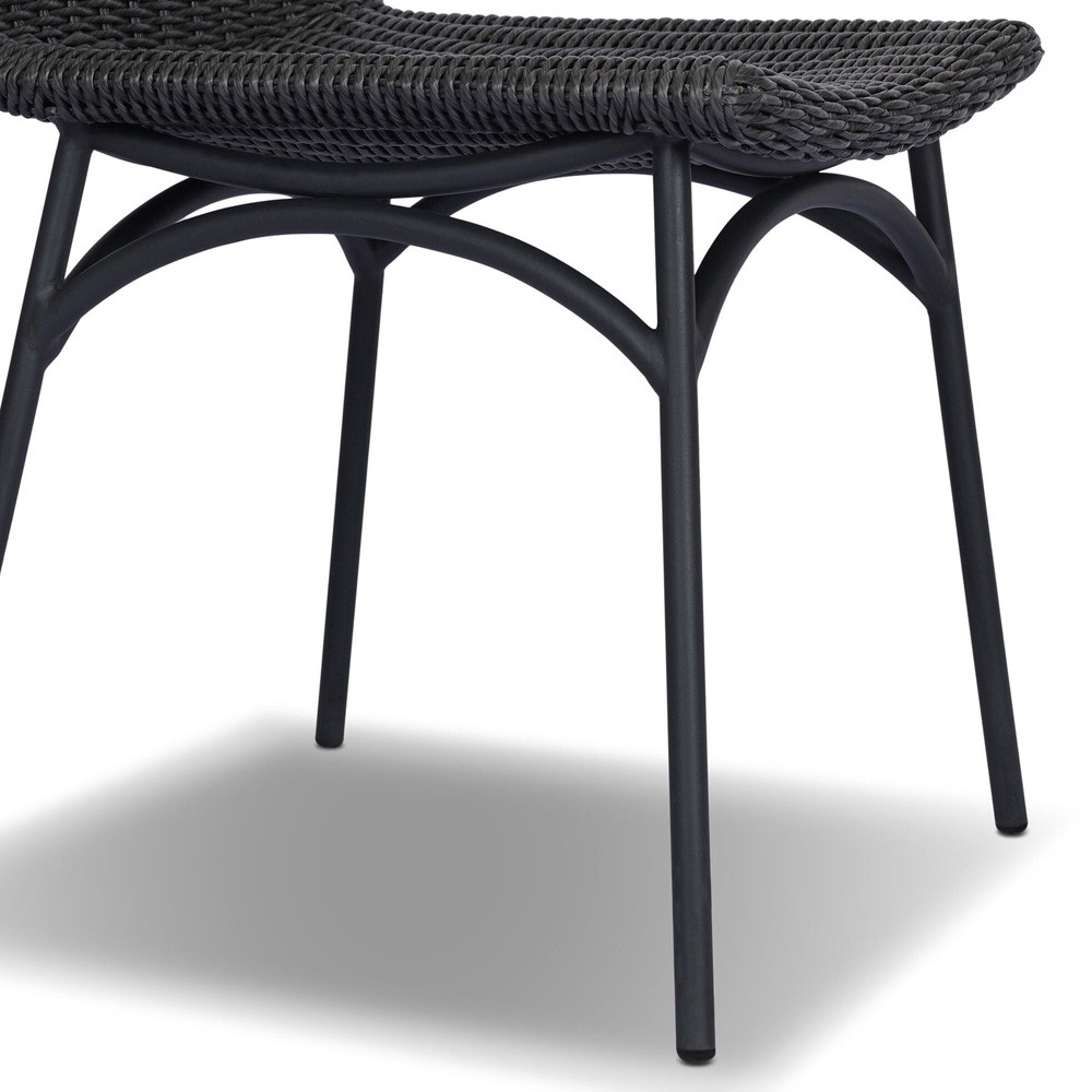 Worley Modern Classic Vintage Coal Woven Outdoor Dining Chair|
