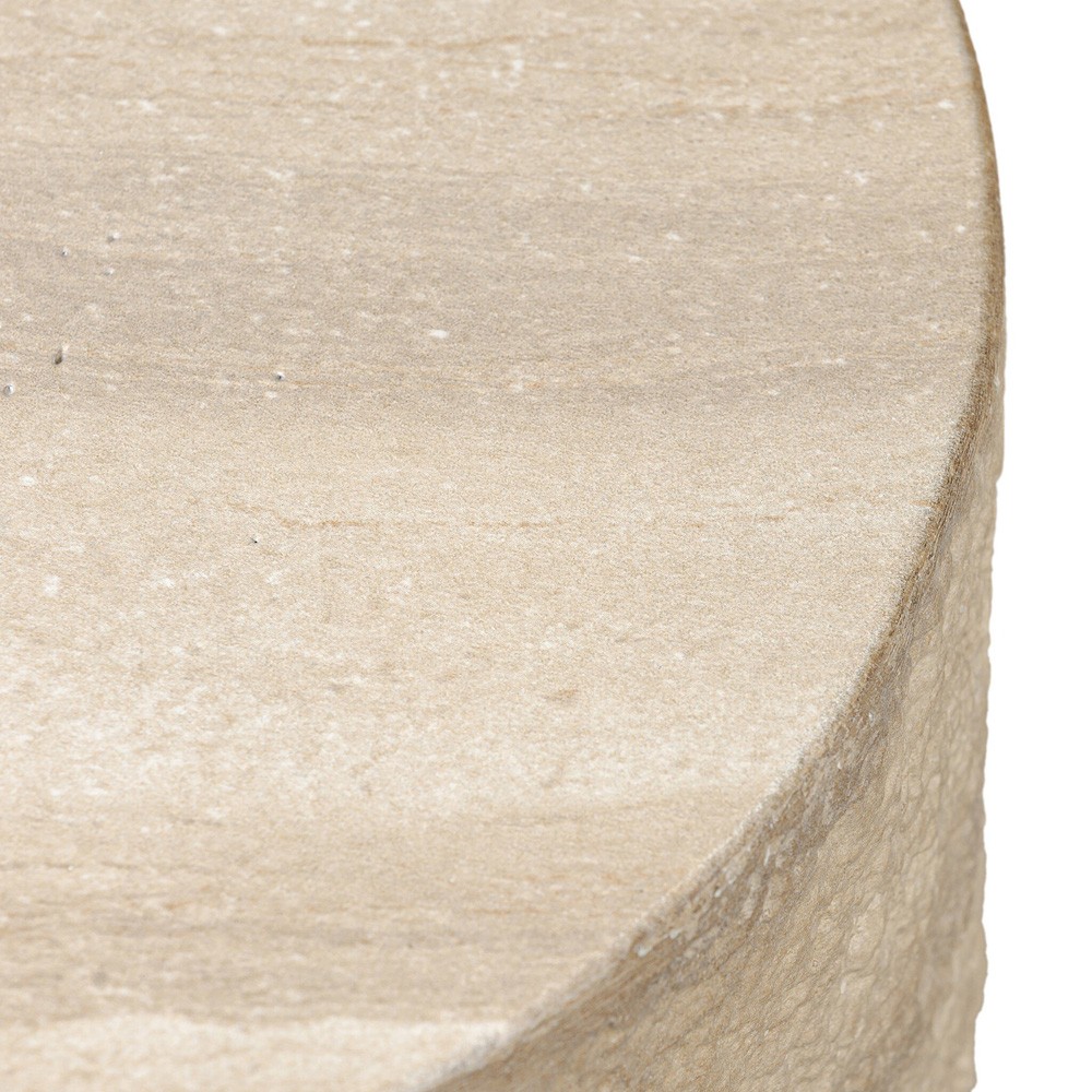 Ettis Veined Ivory Outdoor End Table|