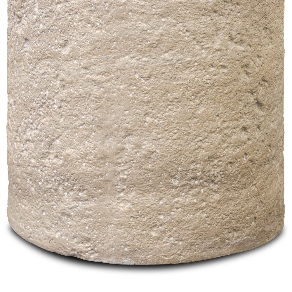 Ettis Veined Ivory Outdoor End Table|