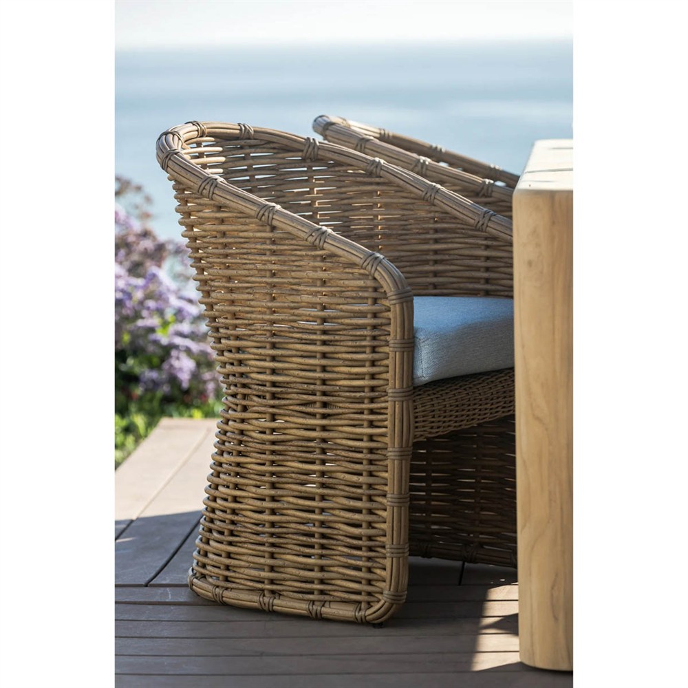 Astra Coastal Soothe Pearl Sunbrella Woven Wicker Outdoor Dining