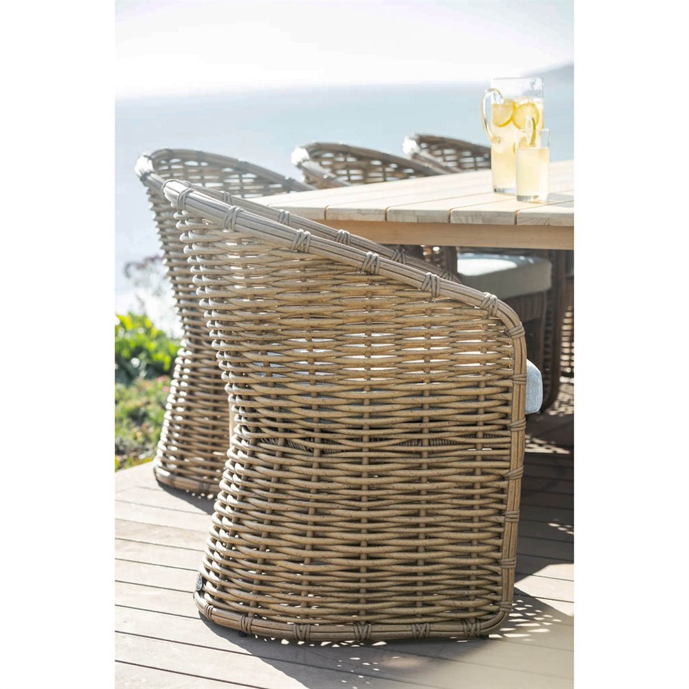 Astra Coastal Soothe Pearl Sunbrella Woven Wicker Outdoor Dining