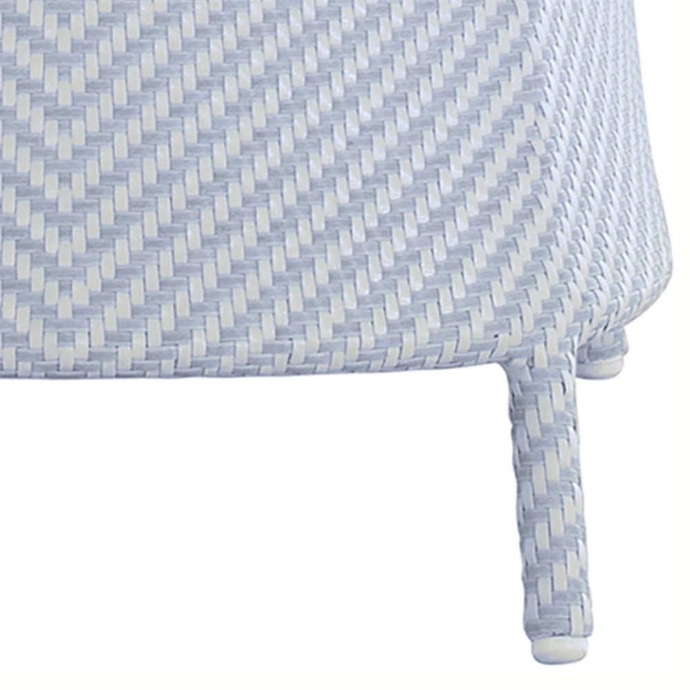 Bari Coastal Beach Blue Wicker Chevron Outdoor Arm Chair|
