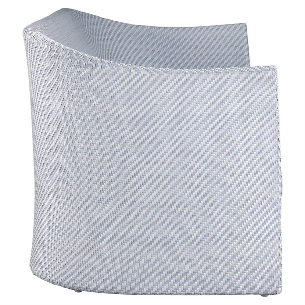 Bari Coastal Beach Blue Wicker Chevron Outdoor Sofa - 84"|