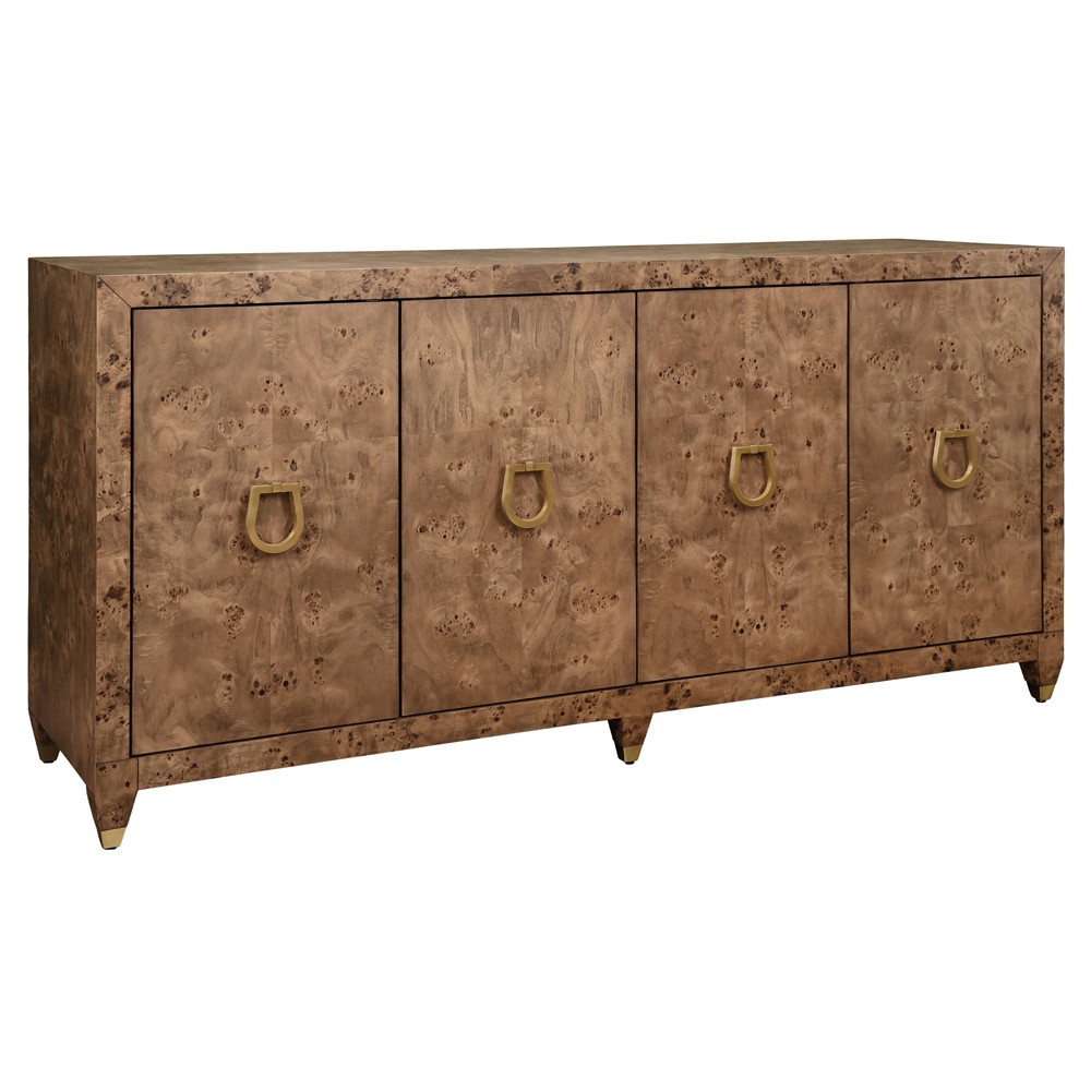 Worlds Away Mulligan Modern Classic Dark Brown Burl Buffet