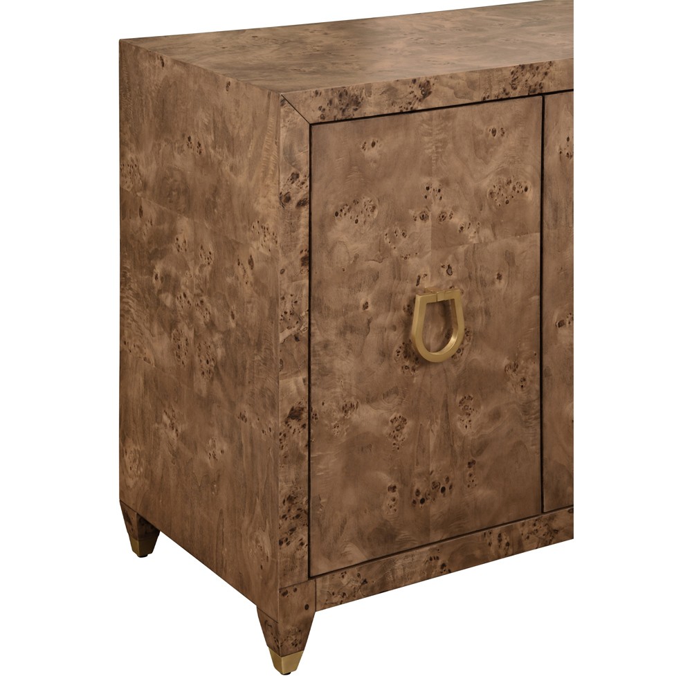 Worlds Away Mulligan Modern Classic Dark Brown Burl Buffet