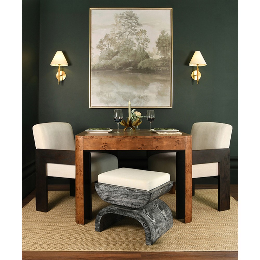 Worlds Away Jett Modern Classic Dark Brown Burl Game Table|