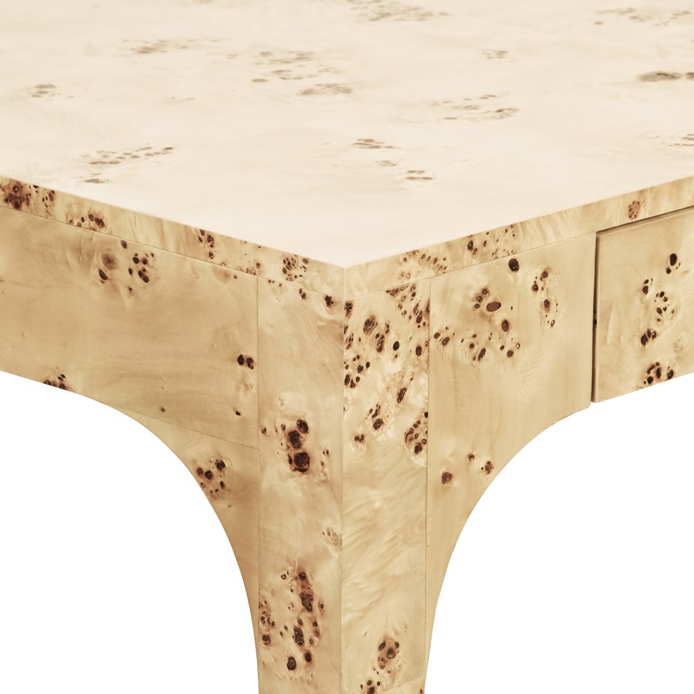 Worlds Away Kerry Modern Classic Brown Burl Game Table|