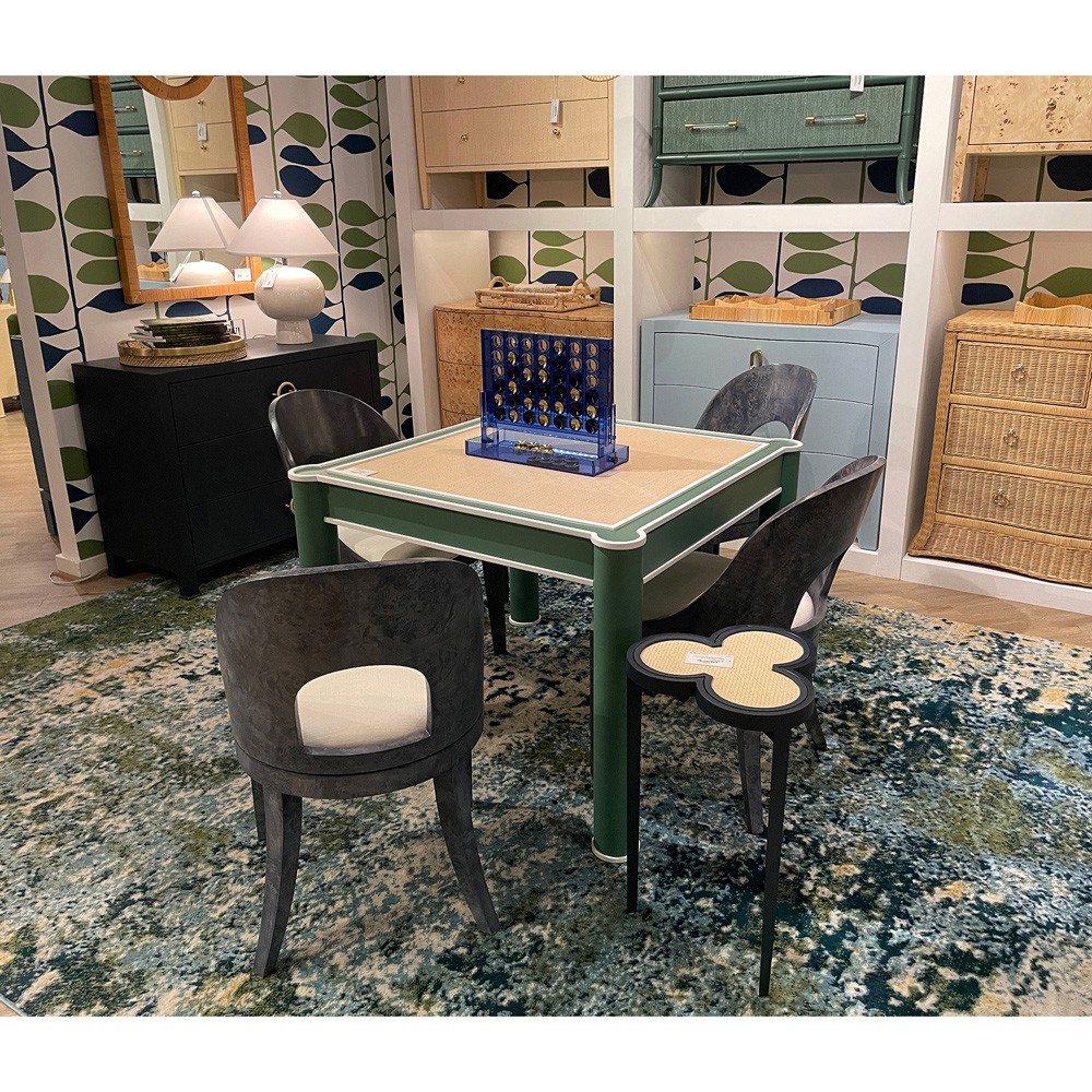 Worlds Away Jackie Modern Classic Matte Green Lacquer Wood Game