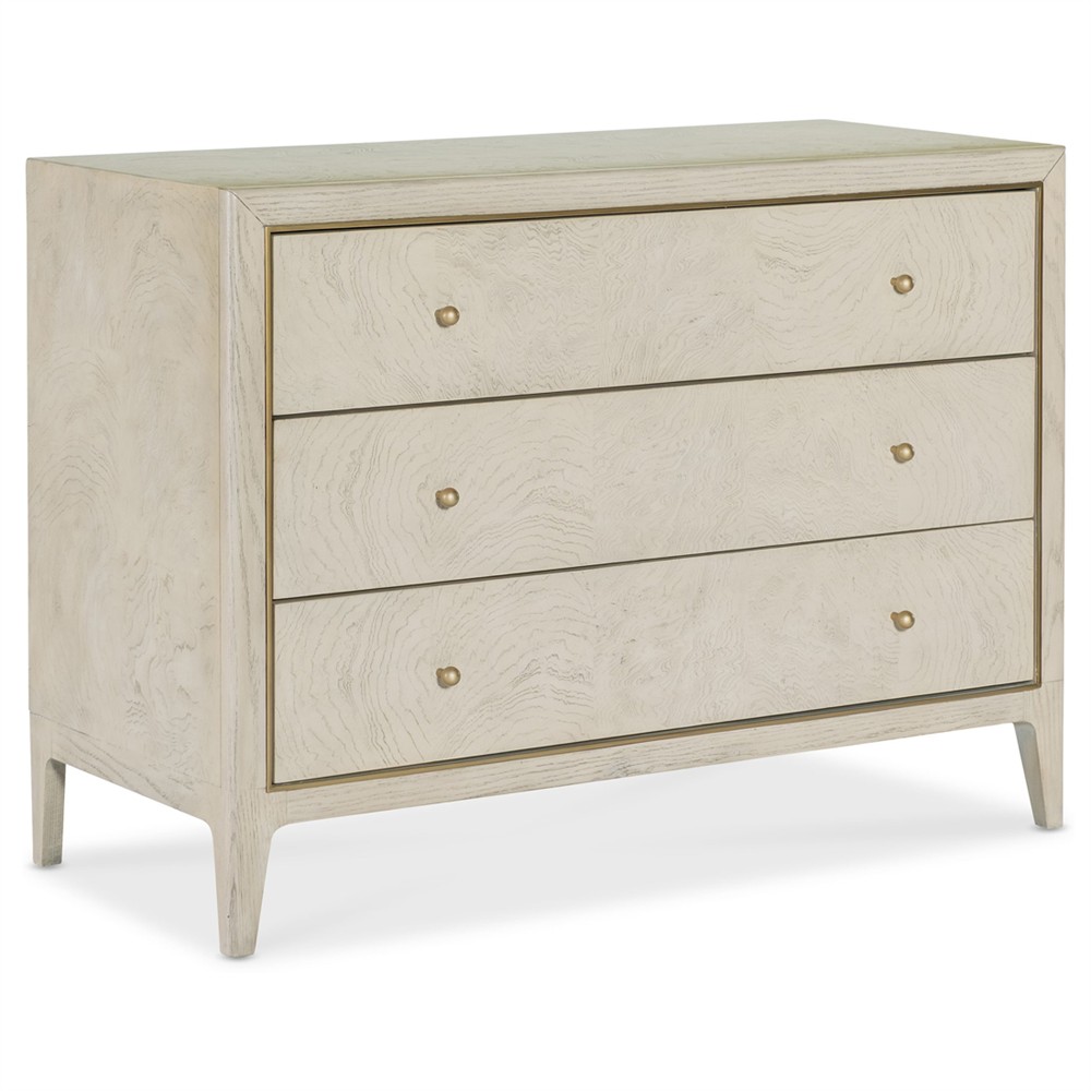 Marivelle Modern Classic Beige Ash Burl Wood Chest|