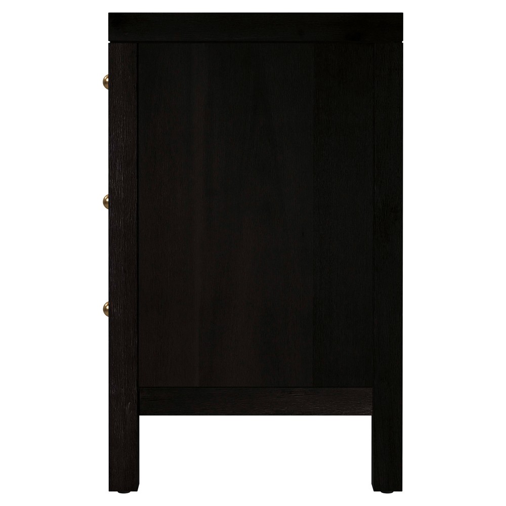 Shay Modern Classic Antique Coffee Acacia Wood Nightstand|