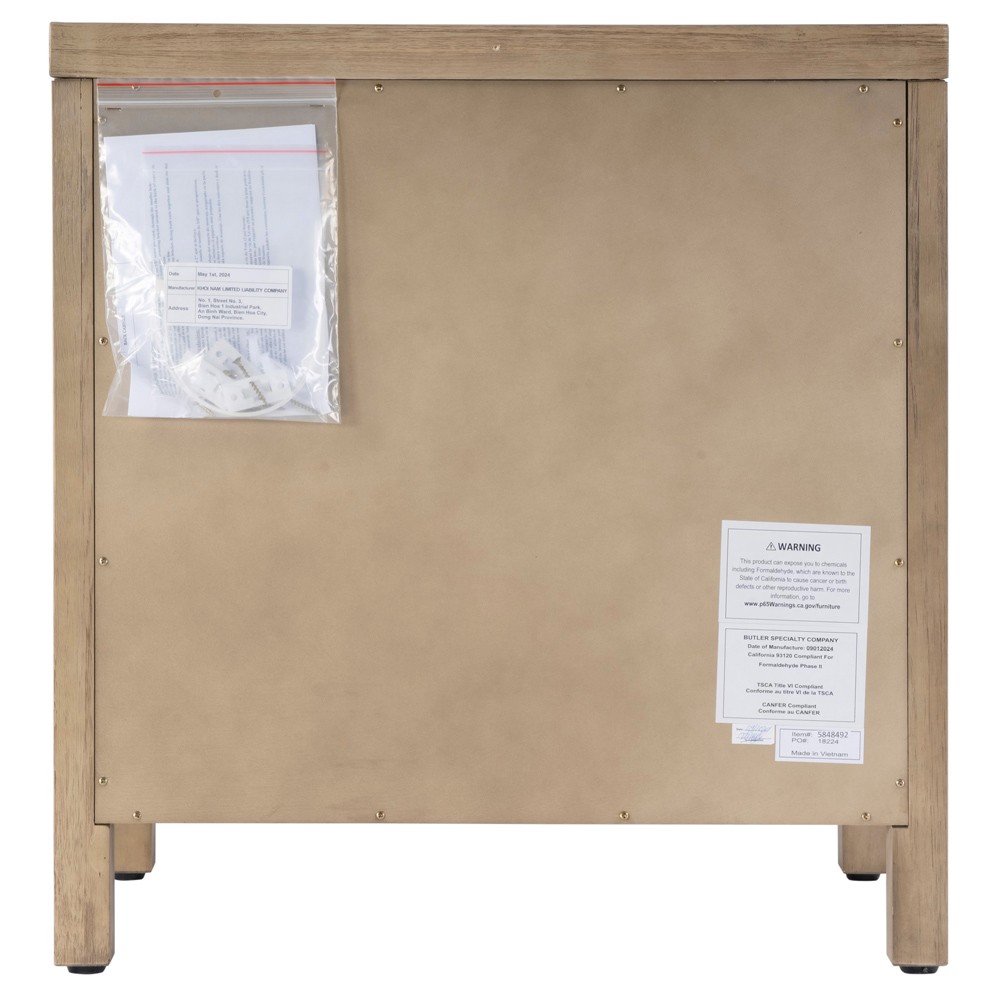 Shay Modern Classic Light Brown Acacia Wood Nightstand|