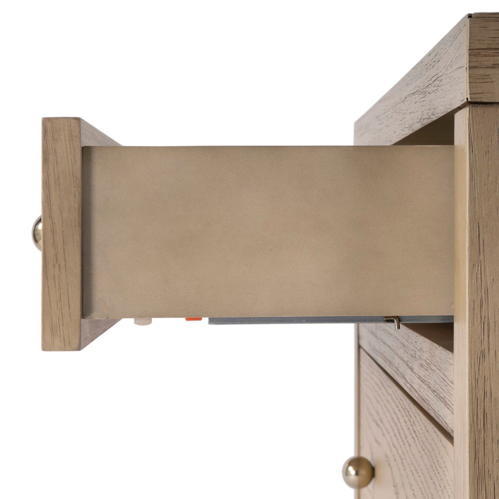 Shay Modern Classic Light Brown Acacia Wood Nightstand|