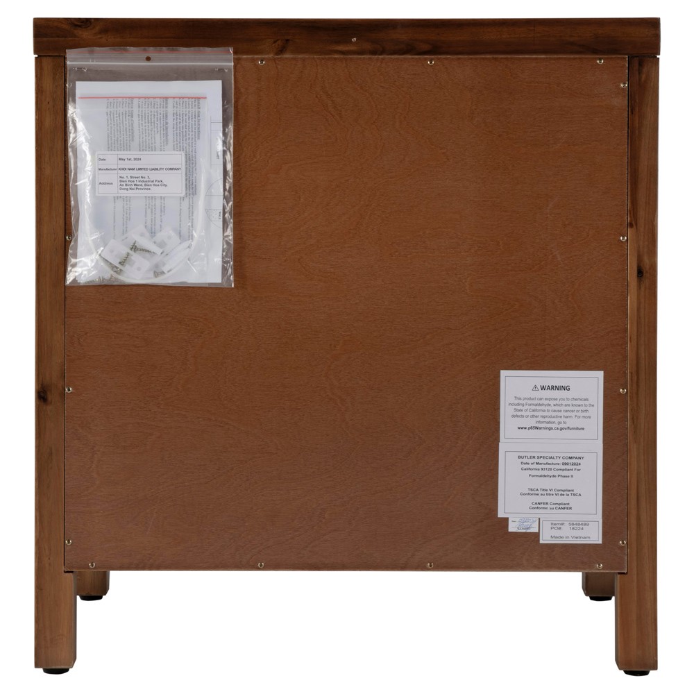 Shay Modern Classic Dark Brown Acacia Wood Nightstand|