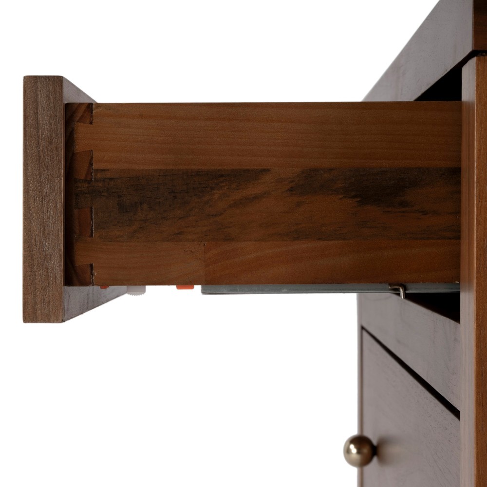 Shay Modern Classic Dark Brown Acacia Wood Nightstand|
