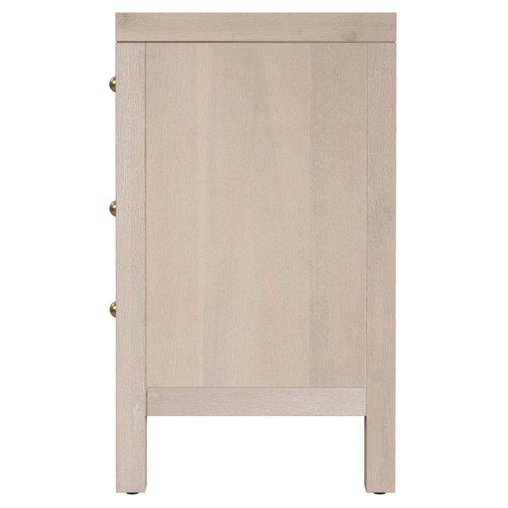 Shay Modern Classic Taupe Acacia Wood Nightstand|