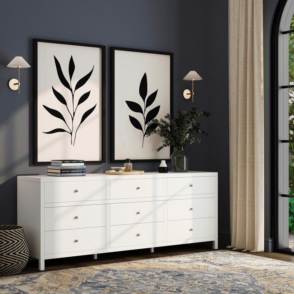 Shay Modern Classic White Acacia Wood Dresser|