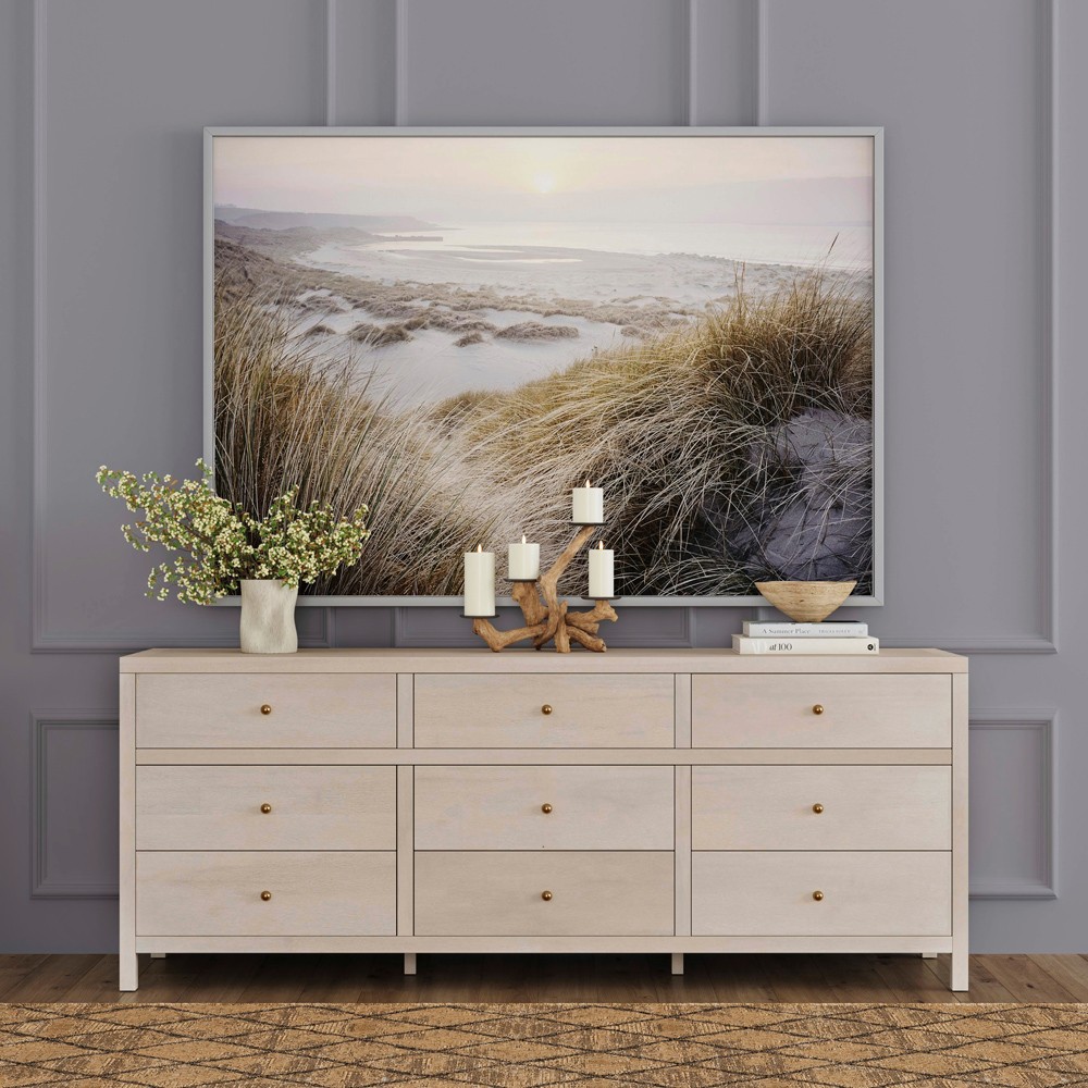 Shay Modern Classic Taupe Acacia Wood Dresser|