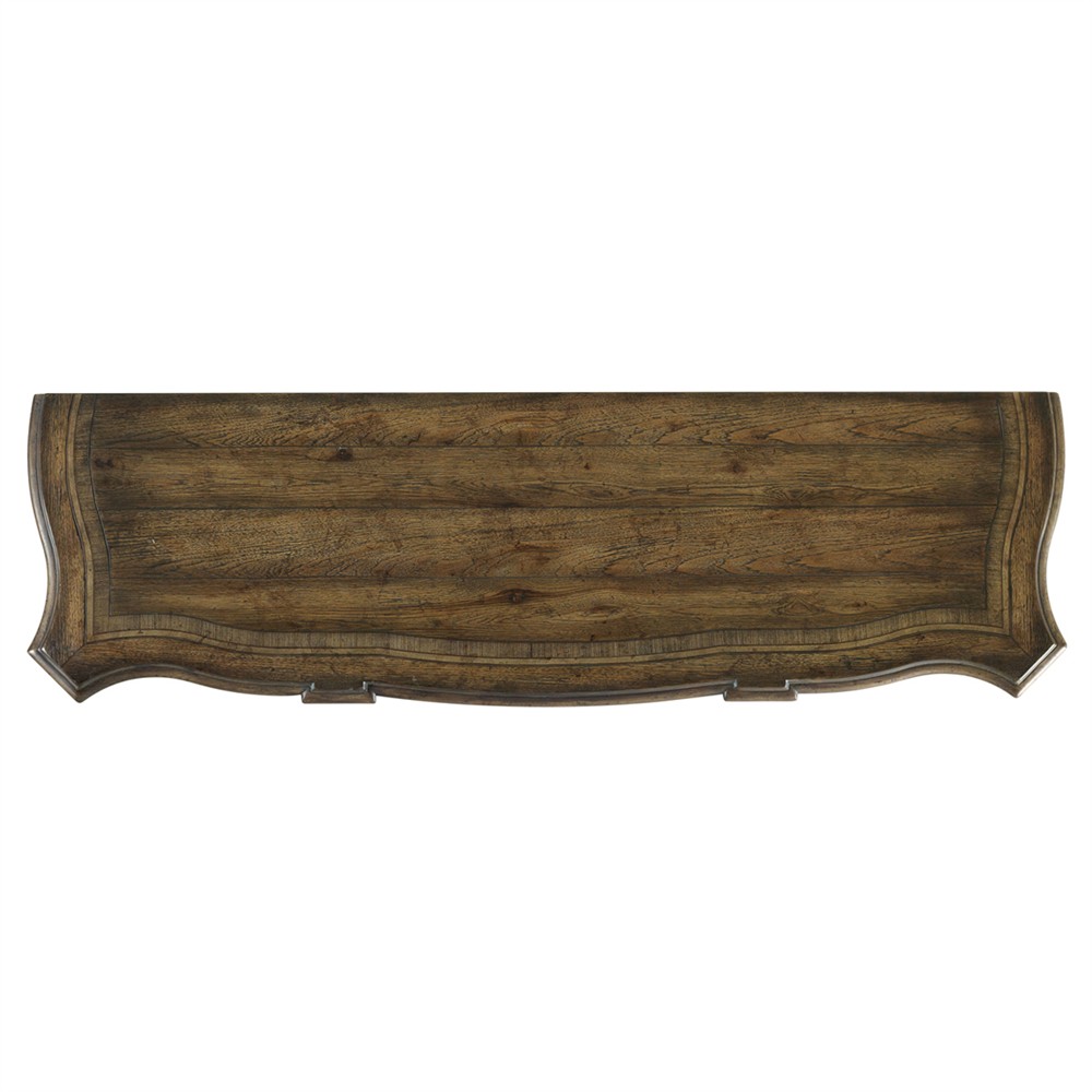Riley French Country Distressed Brown Wood Triple Dresser|