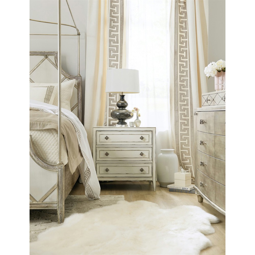Stacey French Country White Oak Nightstand Wide (Over 29