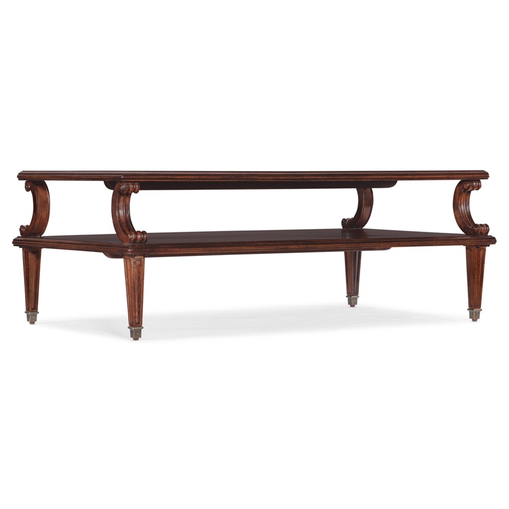Harry Updated Traditional Cherry Wood Rectangular Coffee Table|