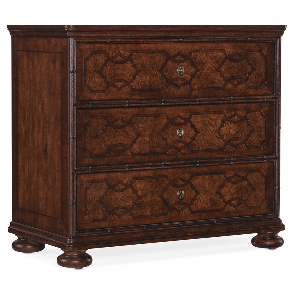 Harvey Updated Traditional Cherry Wood Wide Nightstand Wide (Over