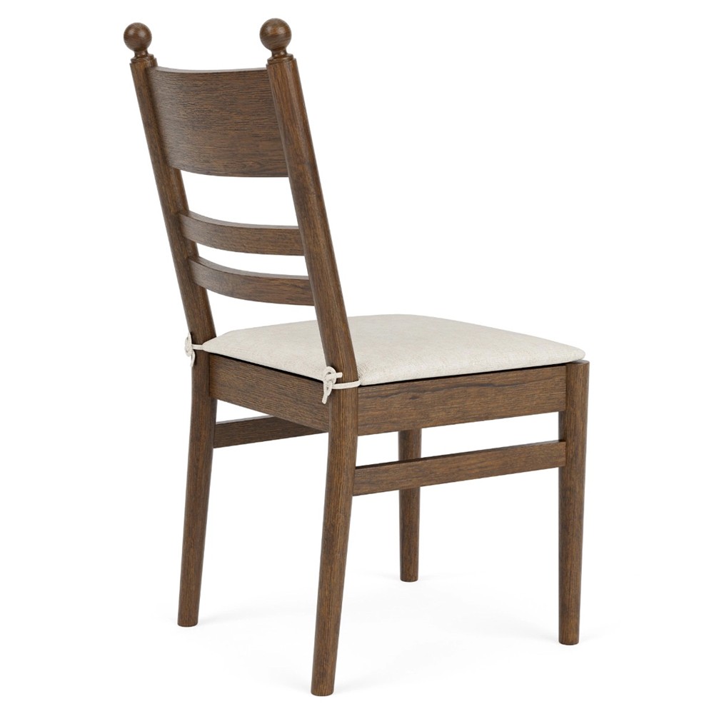 Callum Updated Traditional Cream Performance Brown Wood Chair|