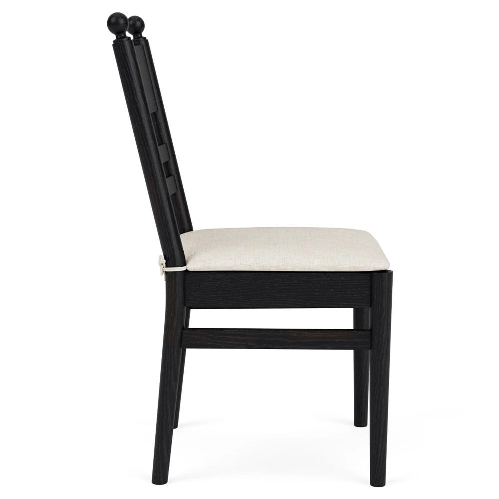 Callum Updated Traditional Cream Performance Black Wood Chair|