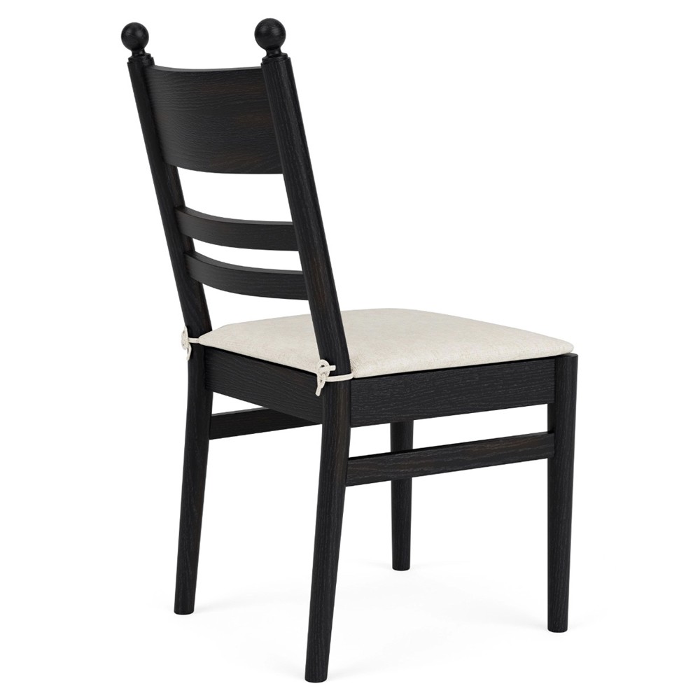 Callum Updated Traditional Cream Performance Black Wood Chair|