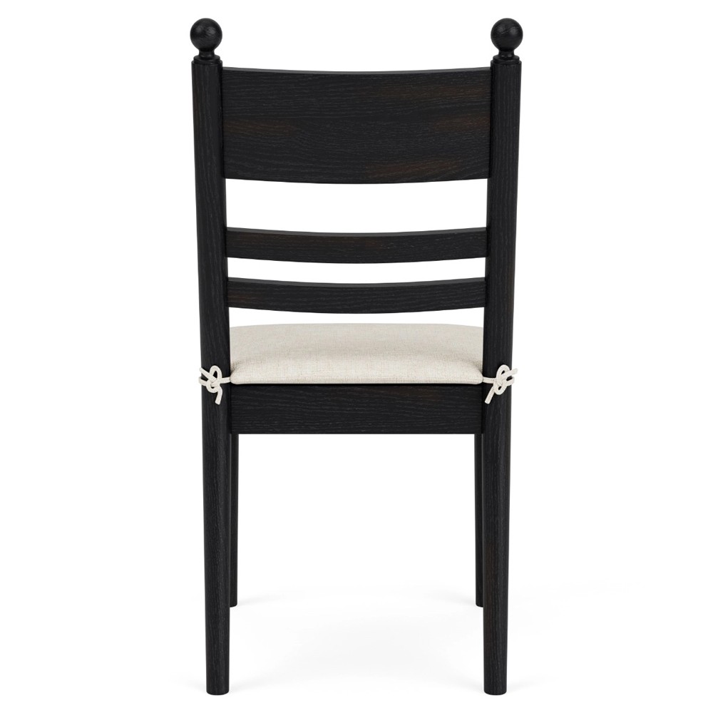 Callum Updated Traditional Cream Performance Black Wood Chair|