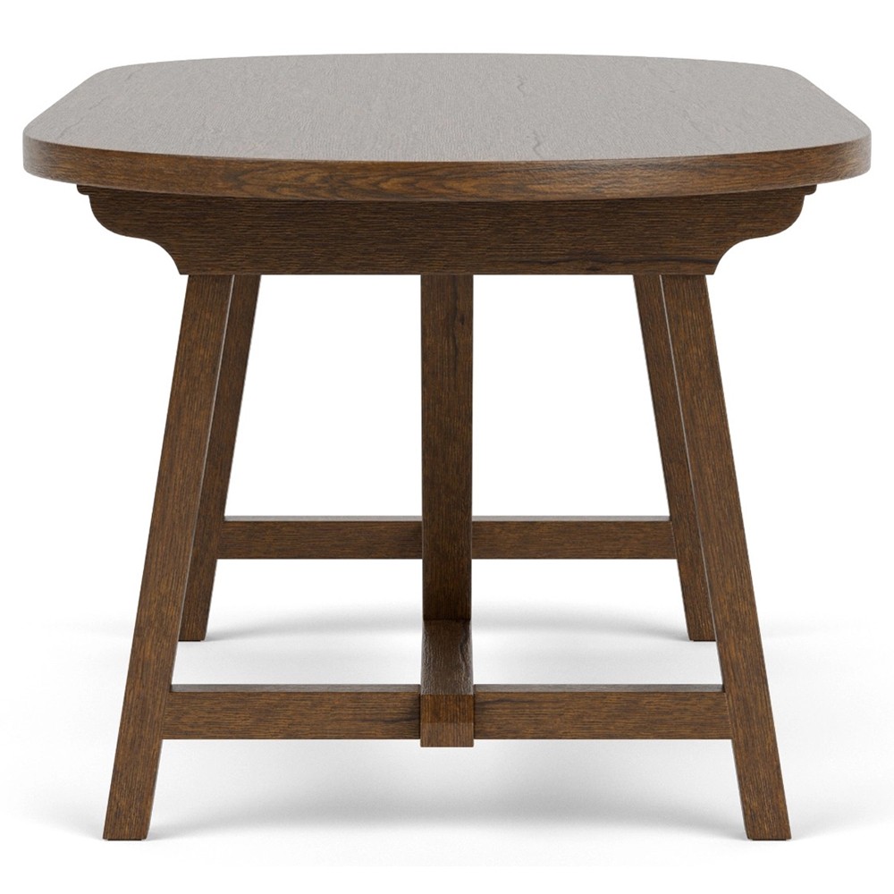 Callum Updated Traditional Brown Wood Oval Trestle Dining Table - 76"|