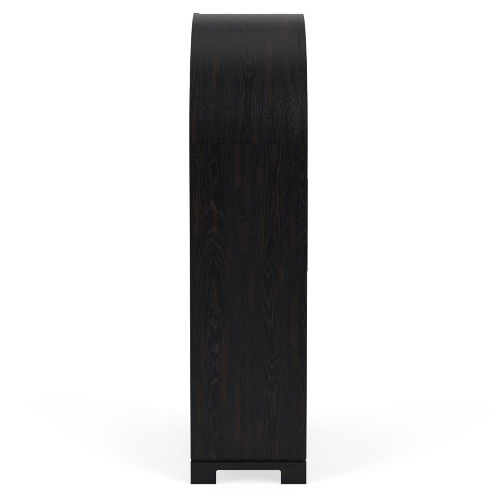 Callum Updated Traditional Black Wood Arched Display Cabinet|